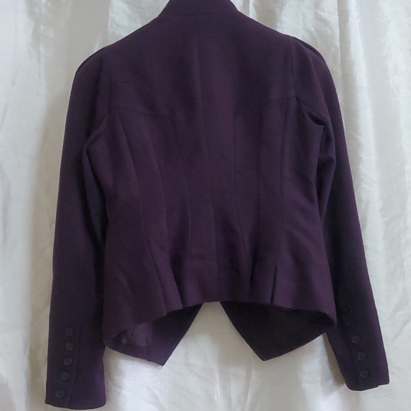 BEBE WOOL PURPLE CROPPED JACKET XS - Picture 3 of 11